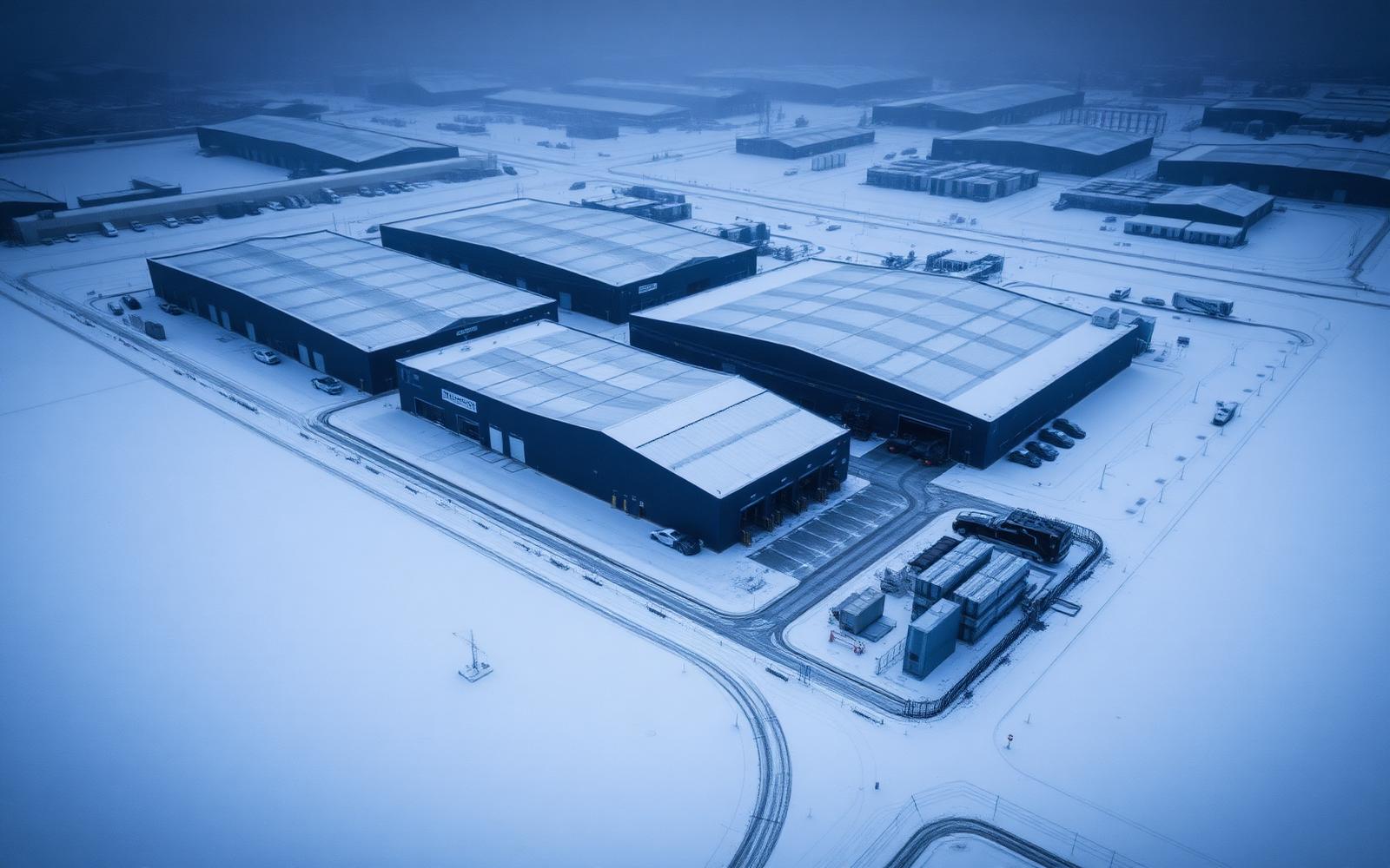 Distribution park kept operational through 36-hour event — snow covered